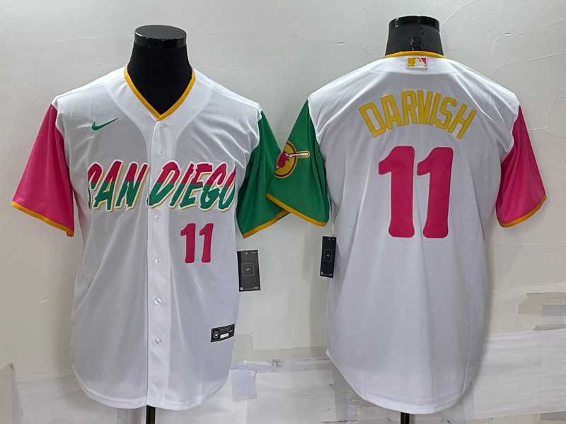 San Diego Padres #11 Yu Darvish Number White 2022 City Connect Cool Base Stitched Jersey,We sell and wholesale San Diego Padres #11 Yu Darvish Number White 2022 City Connect Cool Base Stitched Jersey on line form chian!